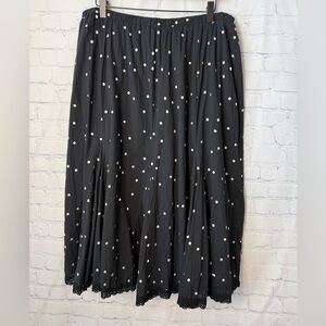 Chico’s size 2/Medium black polka dot A-line skirt